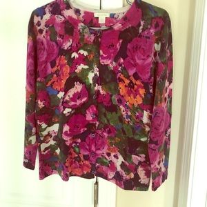 Floral multi color lightweight cardigan